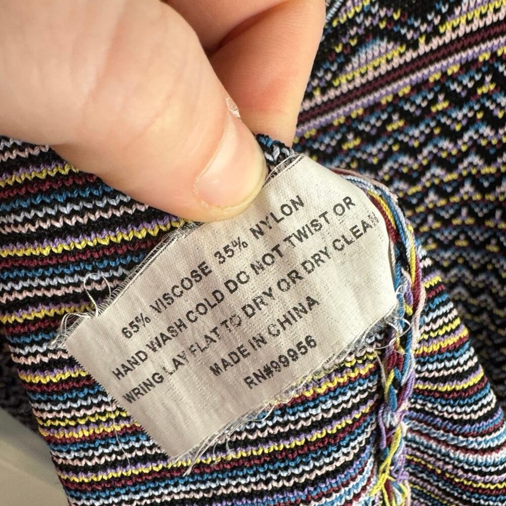 SHOSHANNA Etta Dress RTR Anthropologie Multicolor Fair Isle Stripe Sweater Sz Lg - Picture 10 of 11